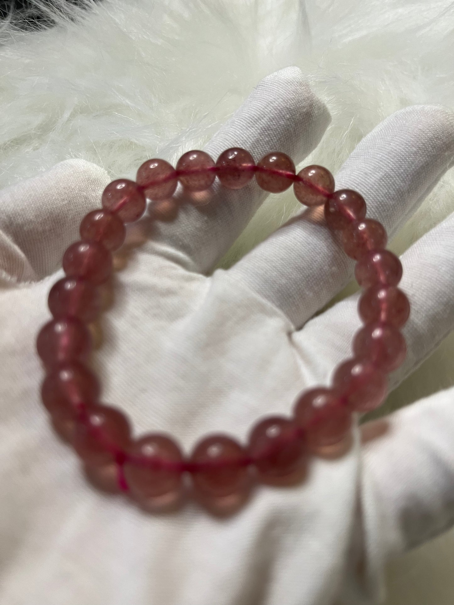 Natural Strawberry Crystal Hand String ( buy 1 get 1 free)