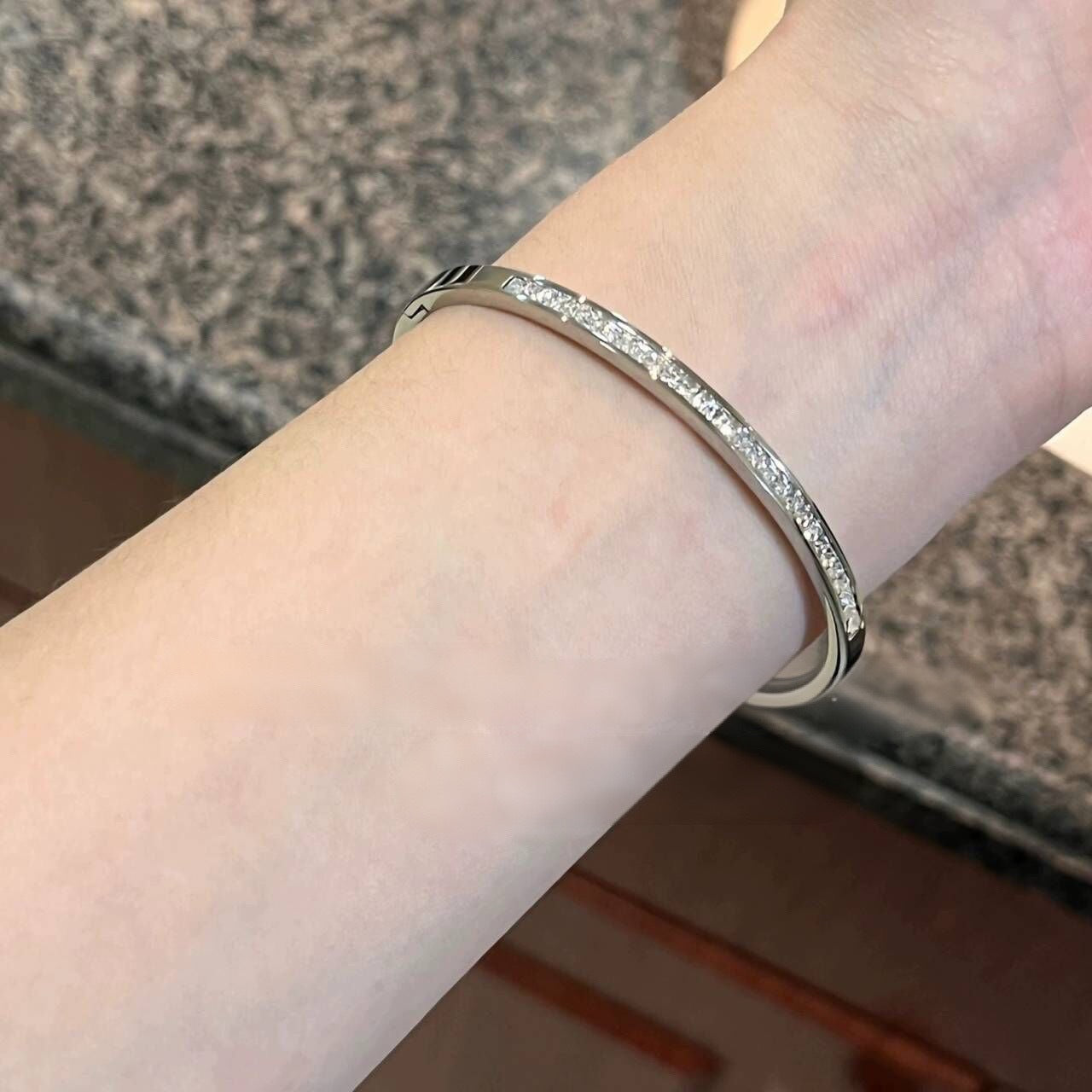 Five-piece set of silver titanium steel bracelets