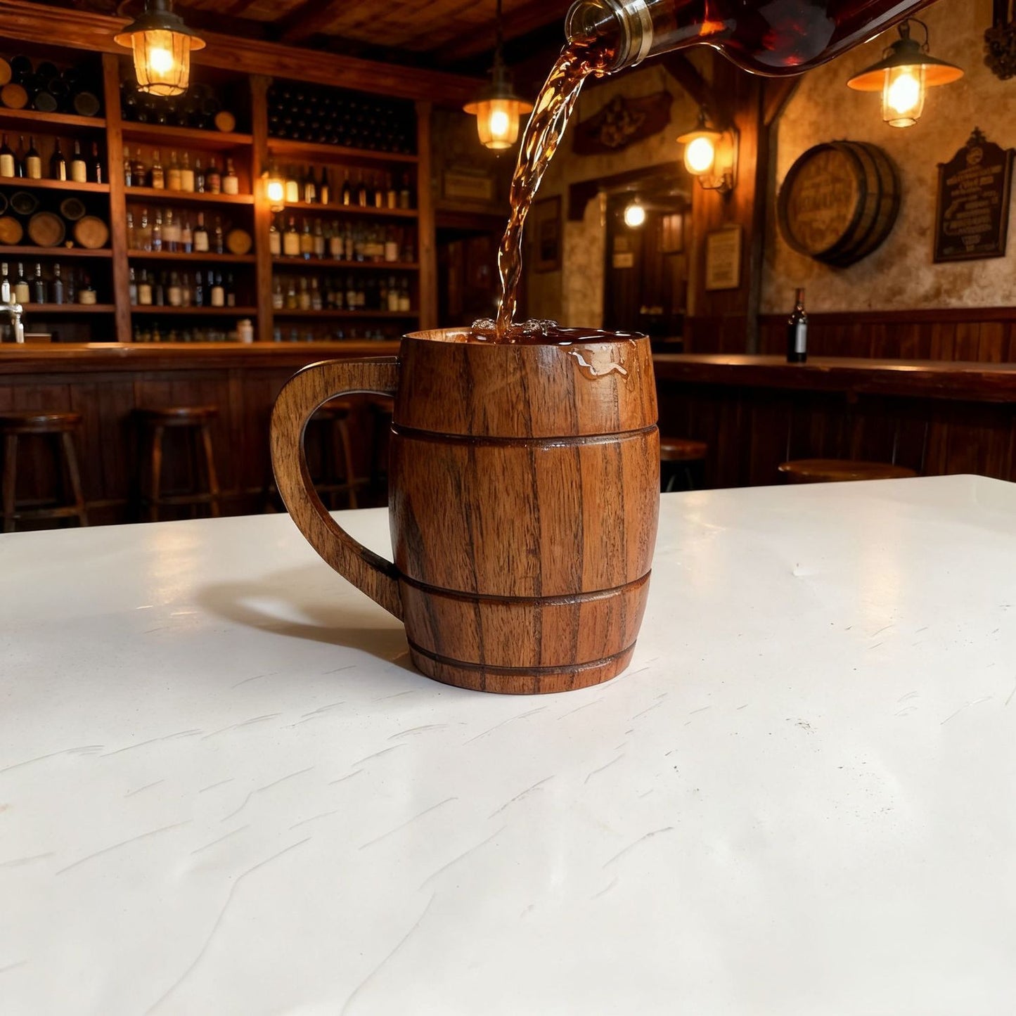 Wild Jujube Wood Vintage Beer Mug - 500ML Large Capacity Wooden Cup