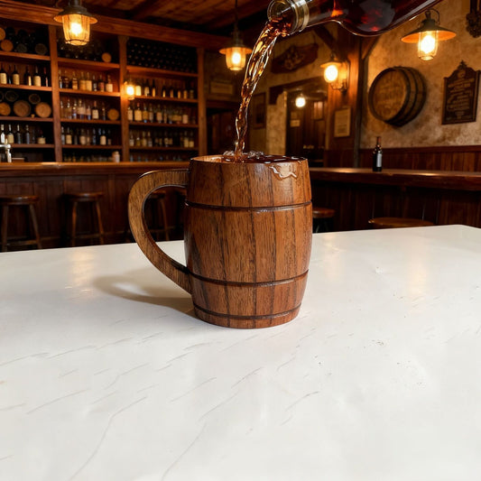 Wild Jujube Wood Vintage Beer Mug - 500ML Large Capacity Wooden Cup
