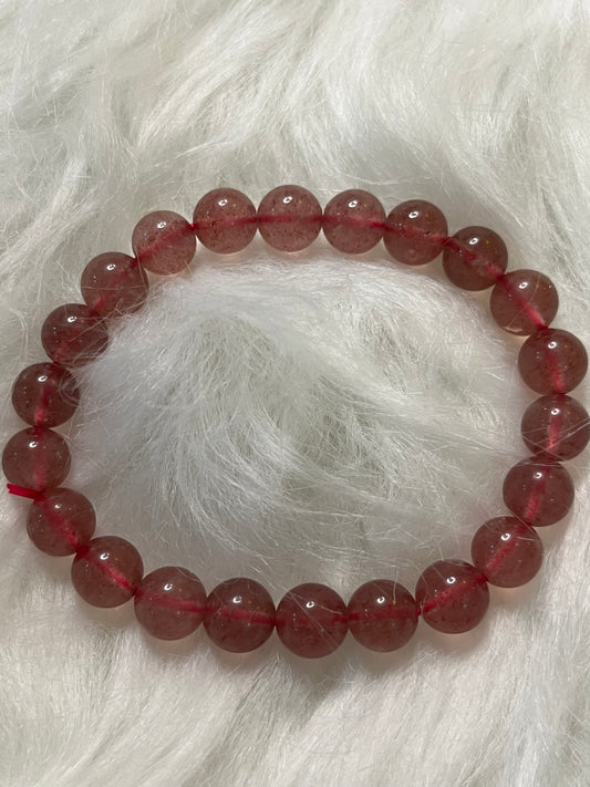 Natural Strawberry Crystal Hand String ( buy 1 get 1 free)
