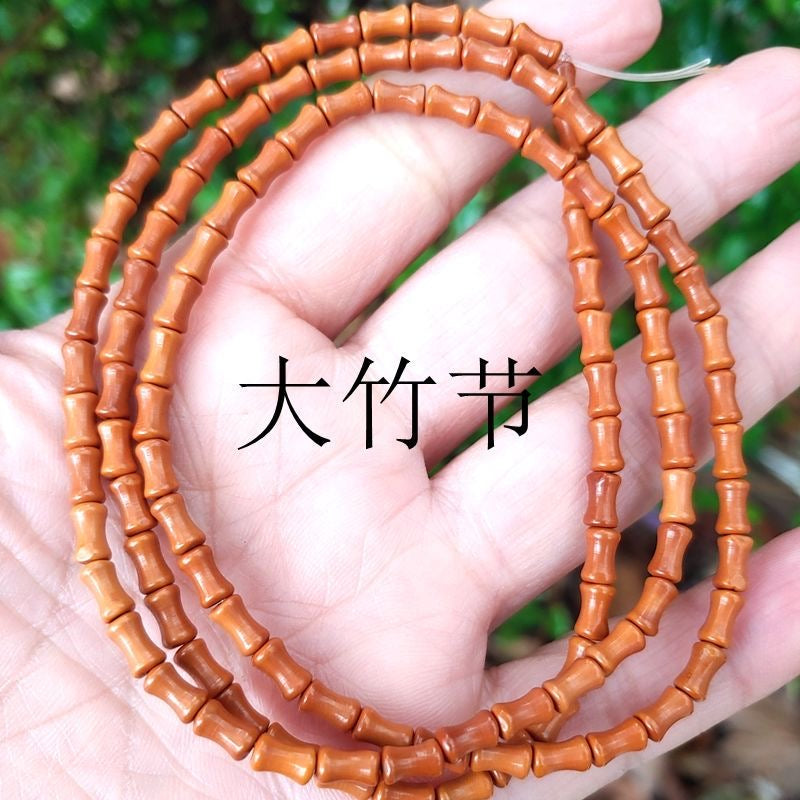 Natural Olive Nut Bamboo Joint Beads 6×3mm - 108 Pcs DIY Craft Beads for Bracelet & Necklace Making