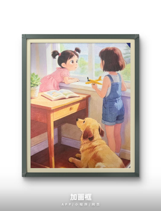 Innocent Brushstrokes Paint Childlike Fun: The Exclusive Beauty of a Paper Plane by the Window