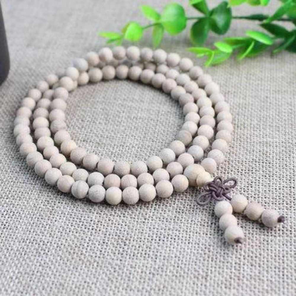 This versatile 108-bead Camphor Wood Bracelet & Necklace