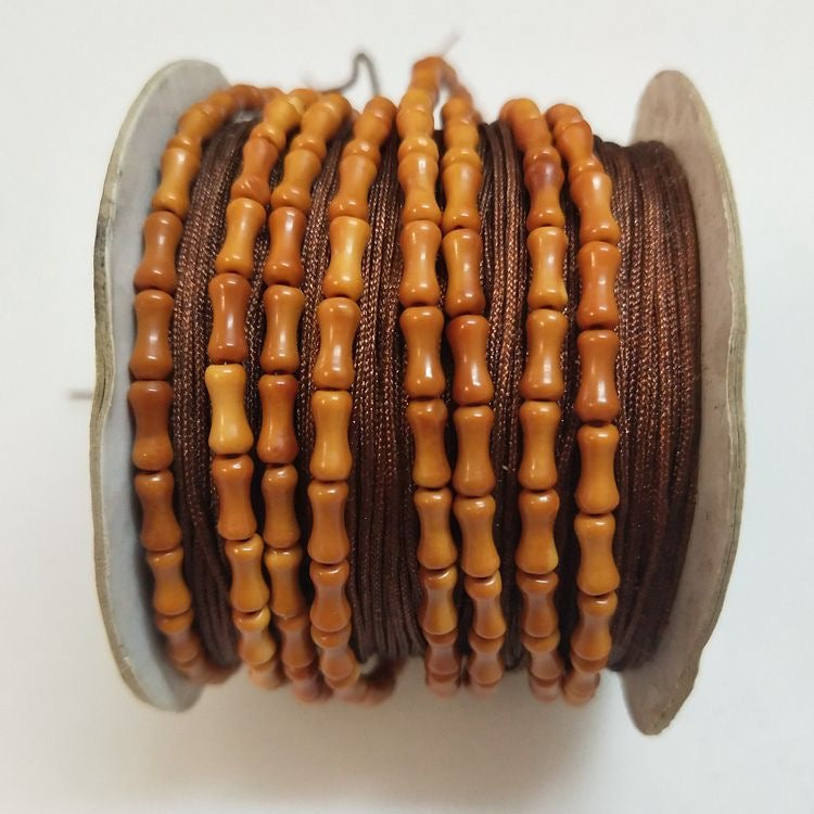 Natural Olive Nut Bamboo Joint Beads 6×3mm - 108 Pcs DIY Craft Beads for Bracelet & Necklace Making