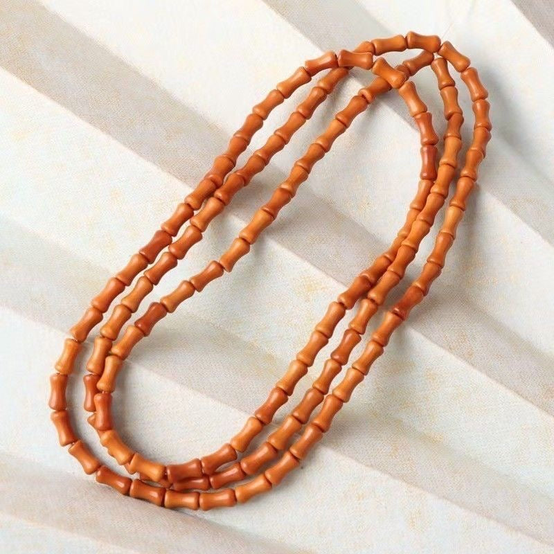 Natural Olive Nut Bamboo Joint Beads 6×3mm - 108 Pcs DIY Craft Beads for Bracelet & Necklace Making