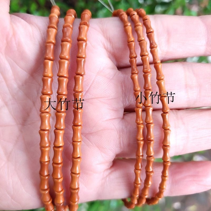 Natural Olive Nut Bamboo Joint Beads 6×3mm - 108 Pcs DIY Craft Beads for Bracelet & Necklace Making