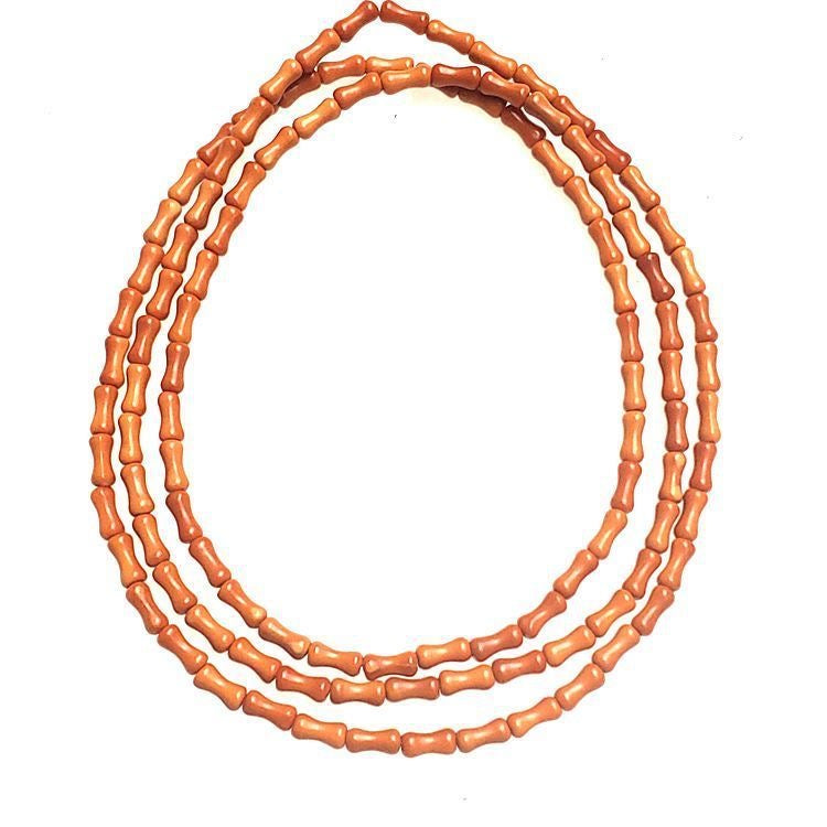 Natural Olive Nut Bamboo Joint Beads 6×3mm - 108 Pcs DIY Craft Beads for Bracelet & Necklace Making