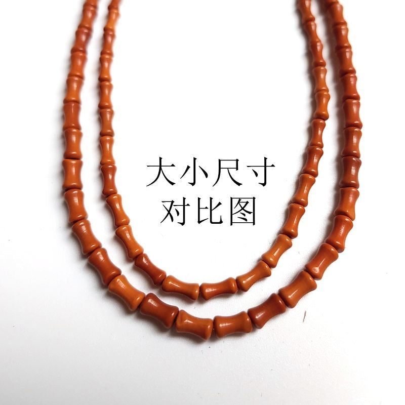 Natural Olive Nut Bamboo Joint Beads 6×3mm - 108 Pcs DIY Craft Beads for Bracelet & Necklace Making