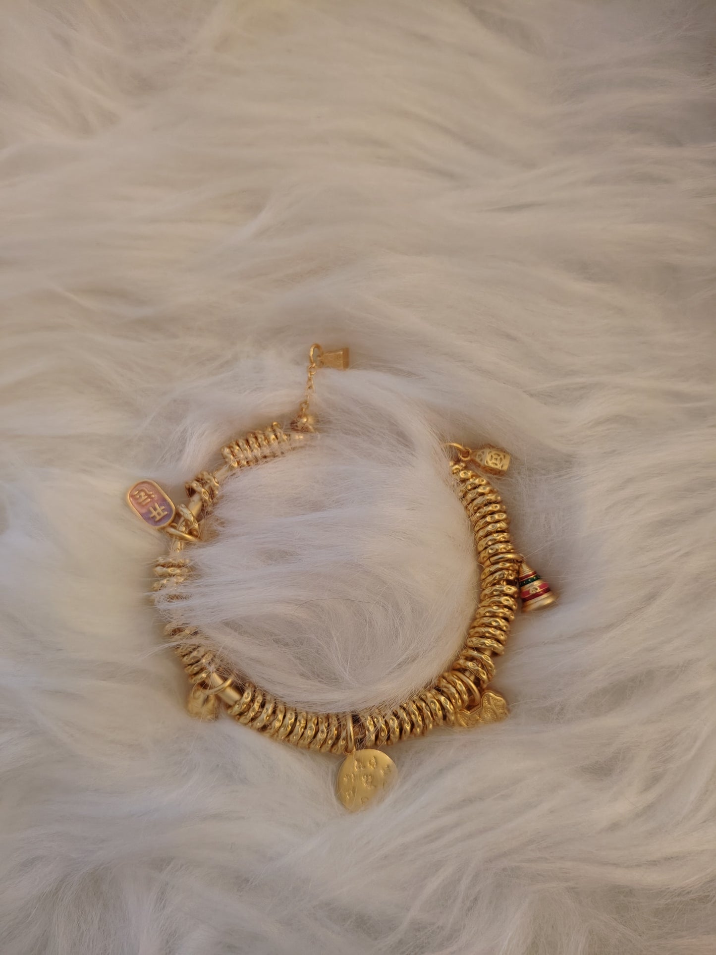 Retro Yellow God of Wealth Panchan Bracelet | Niche Design, Openable & Adjustable Size for Luck