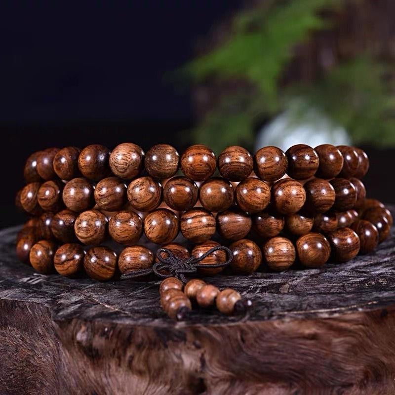 108seeds Zitang huanghuali wooden bracelet or necklace can be used for both purposes.